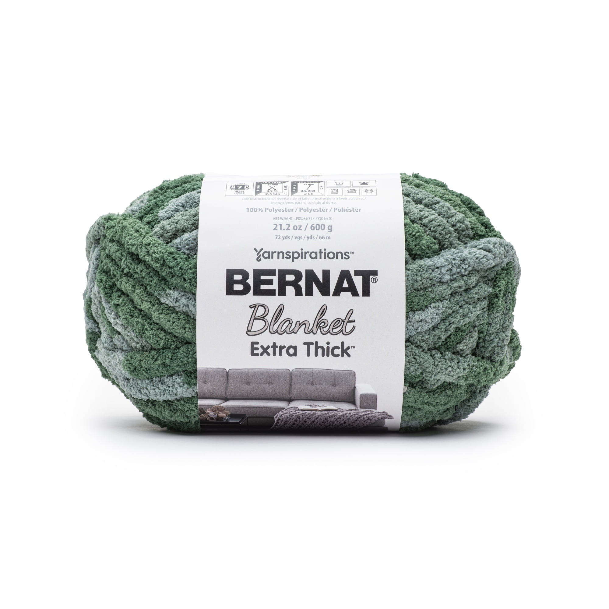 Bernat® Blanket Extra Thick™ #7 Jumbo Polyester Yarn, Underbrush, 21.2oz/600g, 72 Yards