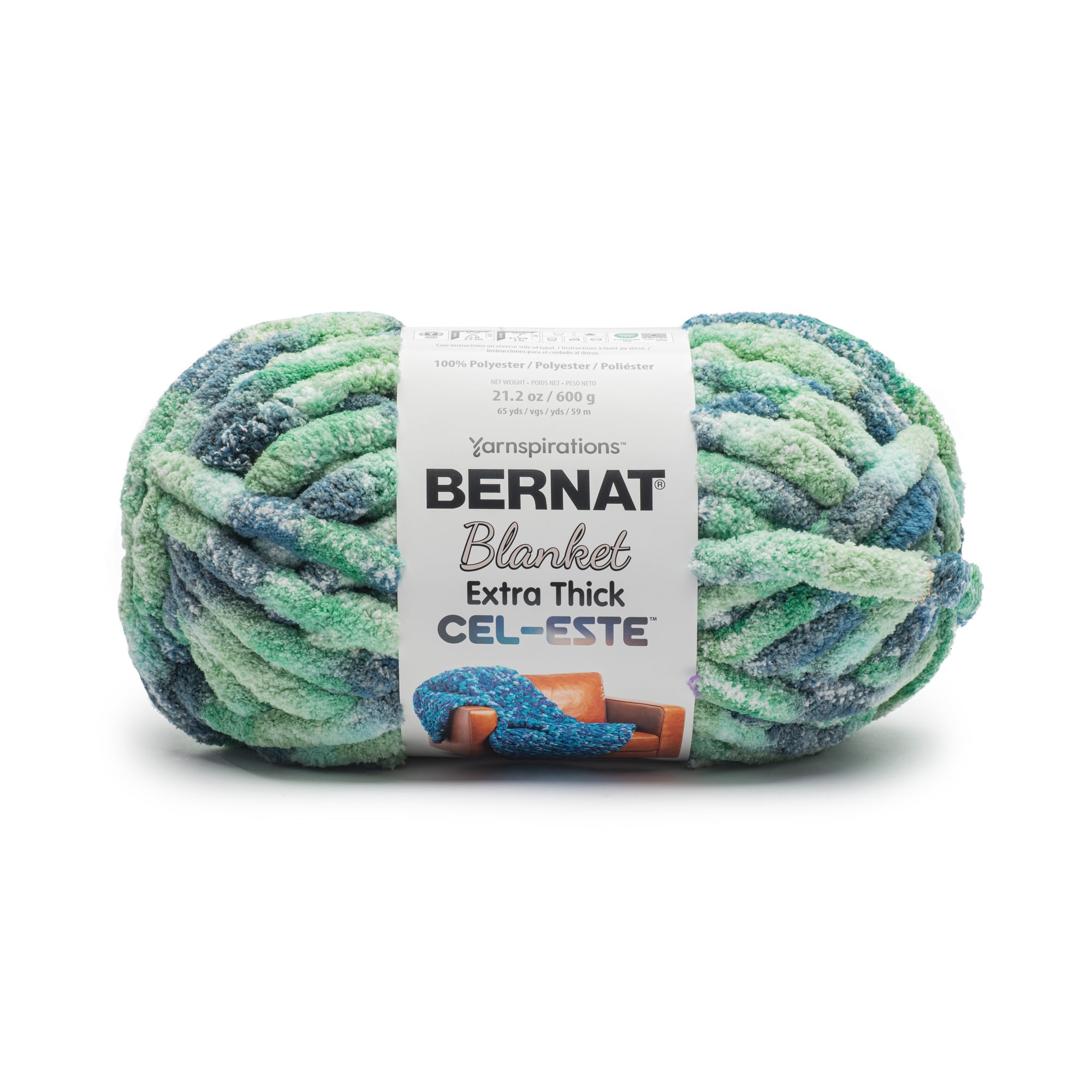 Bernat® Blanket Extra Thick Cel-Este™ #7 Jumbo Polyester Yarn, Celestial Teal 21.2oz/600g 65 Yards