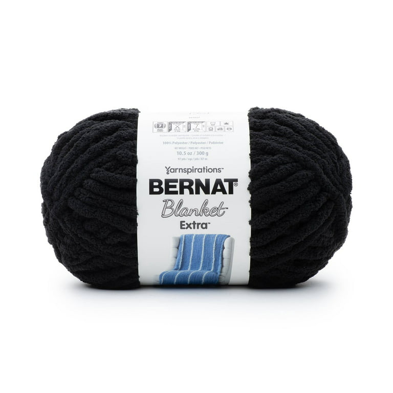 Bernat Blanket Extra Yarn, Black, 10.5oz(300g), Jumbo, Polyester