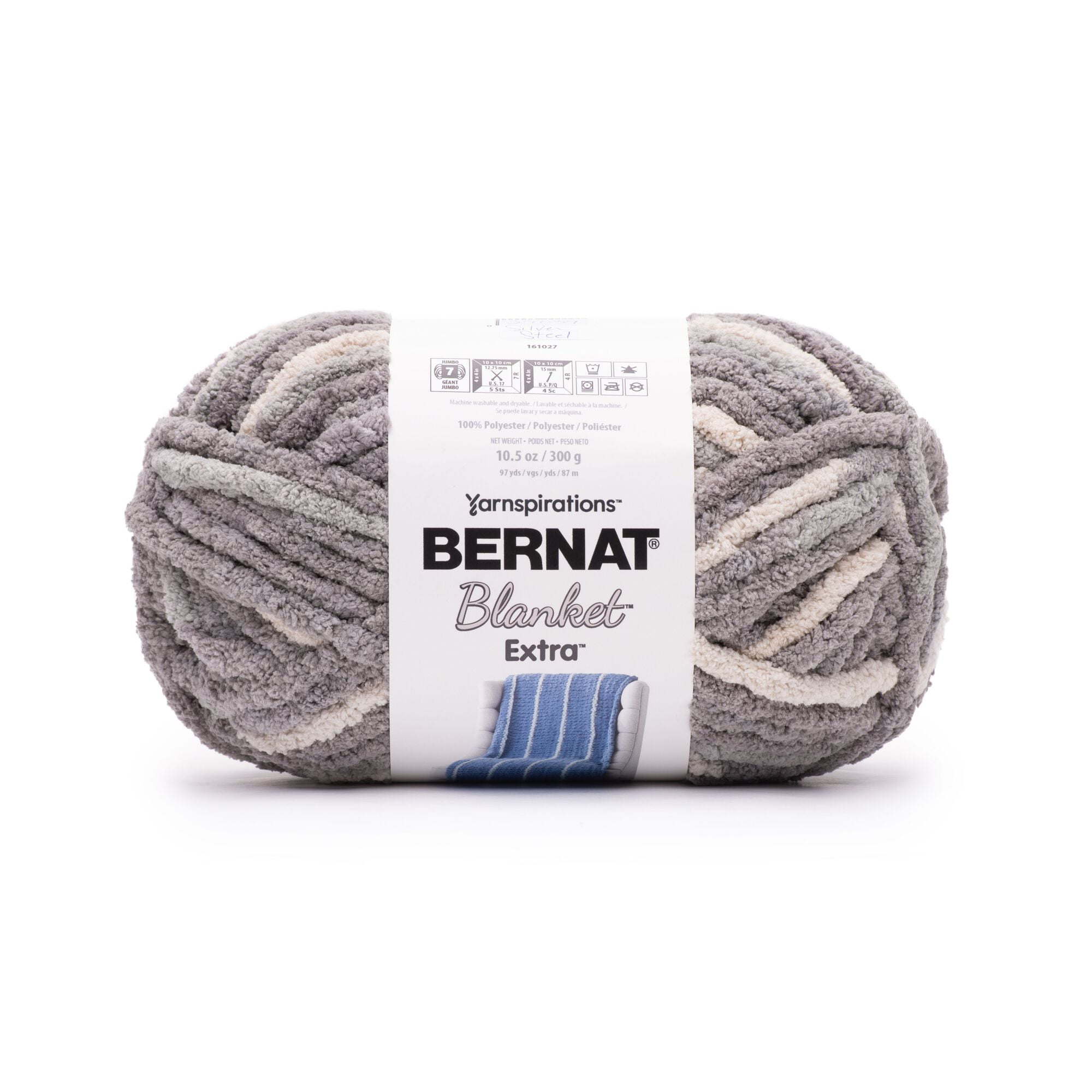 Bernat Blanket Big Ball Yarn (2-Pack) Silver Steel 161110-10001