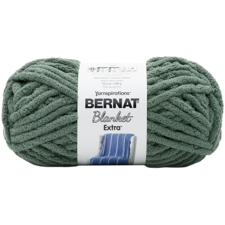 Bernat Blanket Extra Yarn Smoky Green 1610272-7040 (2-Skeins) Same Dye Lot Jumbo #7 Soft 100% Polyester Bundle with 1 Artsiga Craft Bag