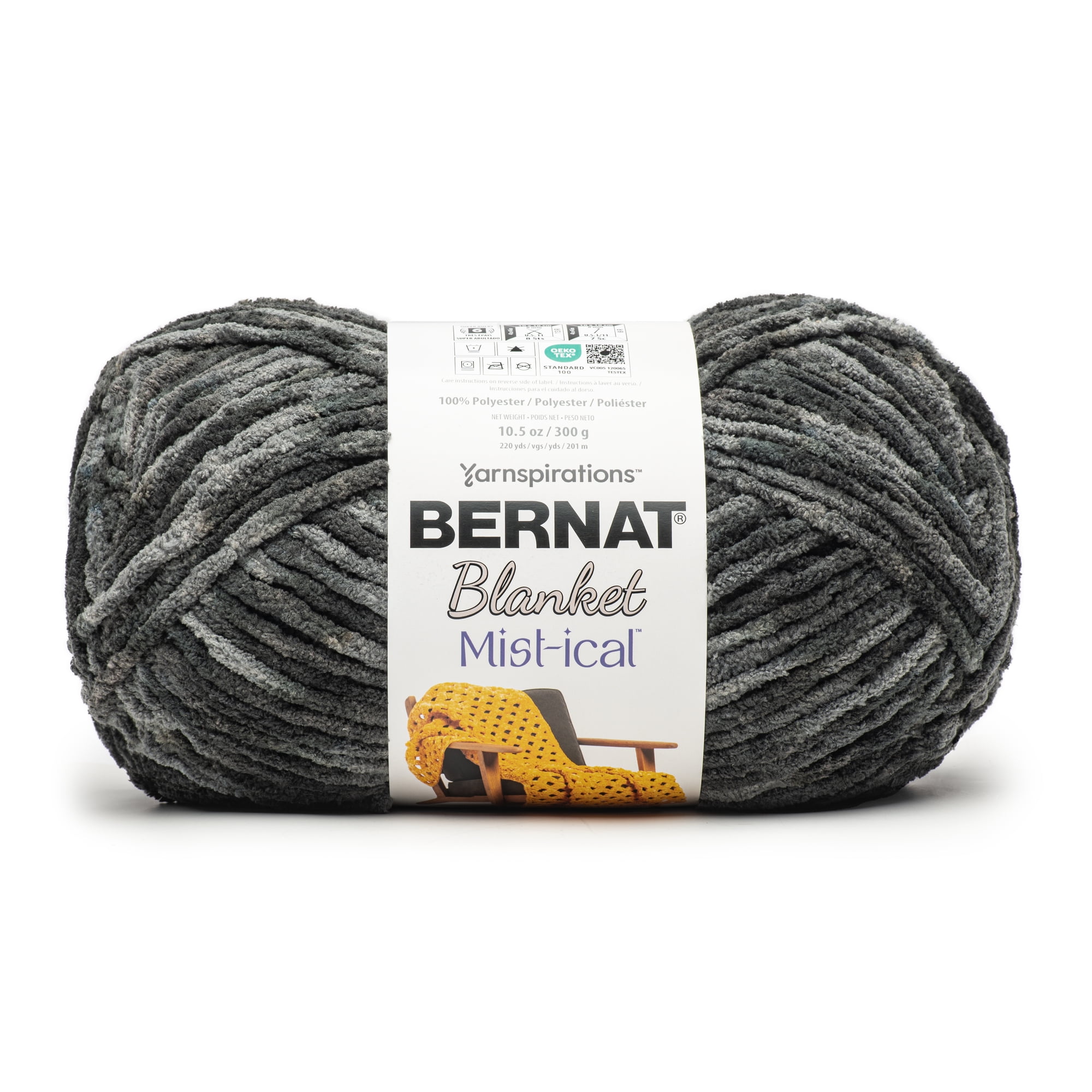 Bernat® Blanket Mist-ical™ #6 Super Bulky Polyester Yarn, Cinder 10.5oz/300g 220 Yards