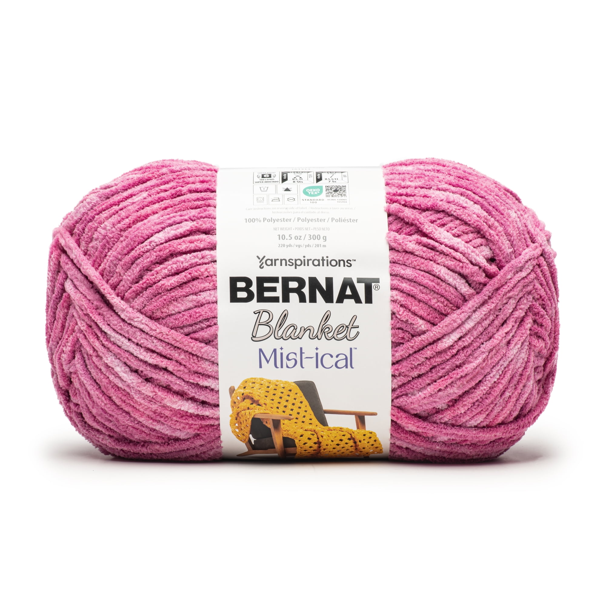 Bernat® Blanket Mist-ical™ #6 Super Bulky Polyester Yarn, Phlox 10.5oz/300g 220 Yards