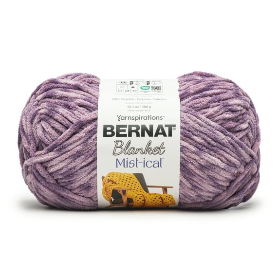 Bernat® Blanket Mist-ical™ #6 Super Bulky Polyester Yarn, Purple Sky 10.5oz/300g 220 Yards