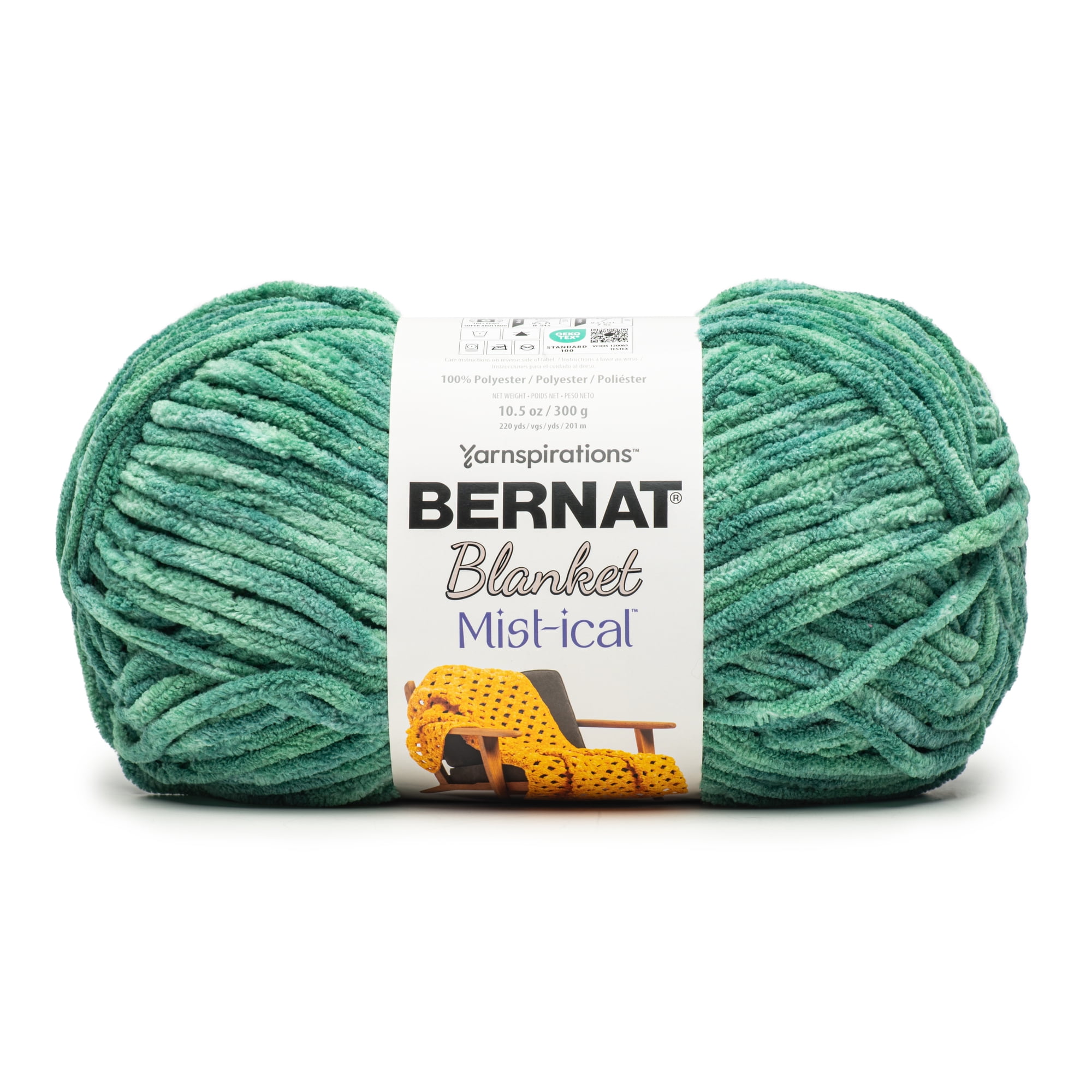 Bernat® Blanket Mist-ical™ #6 Super Bulky Polyester Yarn, Spearmint 10.5oz/300g 220 Yards
