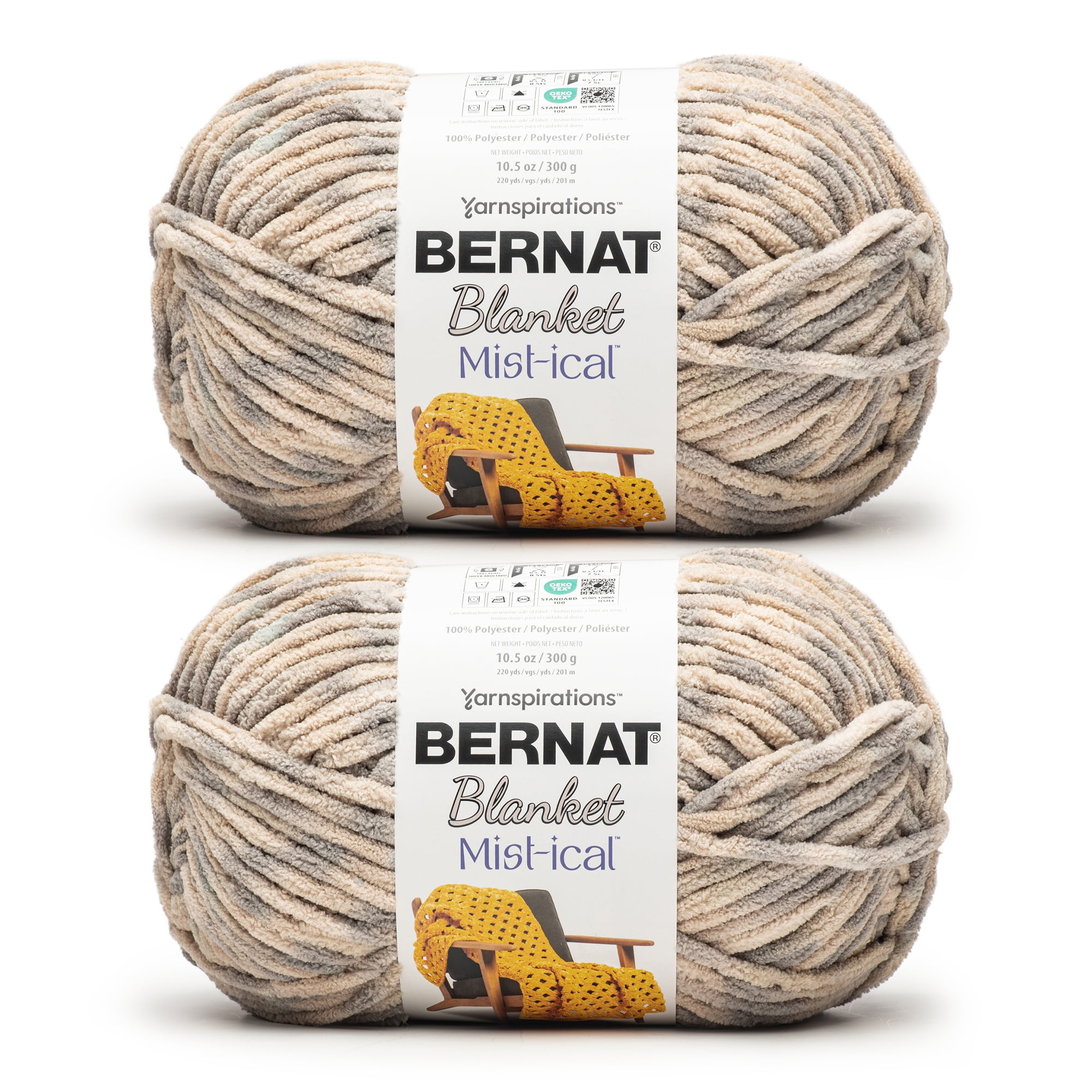Bernat® Blanket Mist-ical™ Super Bulky Polyester Yarn, Gray Cloud 10.5oz 220yd (2Pk)