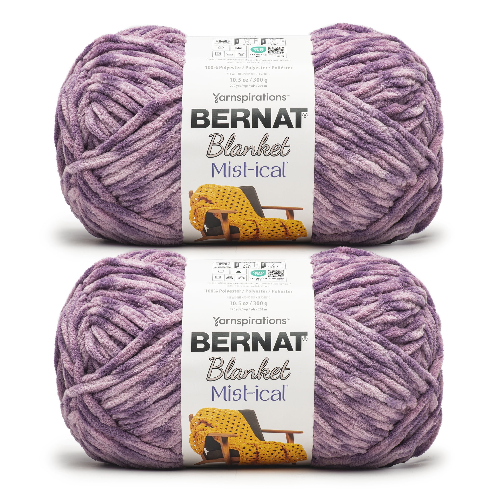 Bernat® Blanket Mist-ical™ Super Bulky Polyester Yarn, Purple Sky 10.5oz 220yd (2Pk)
