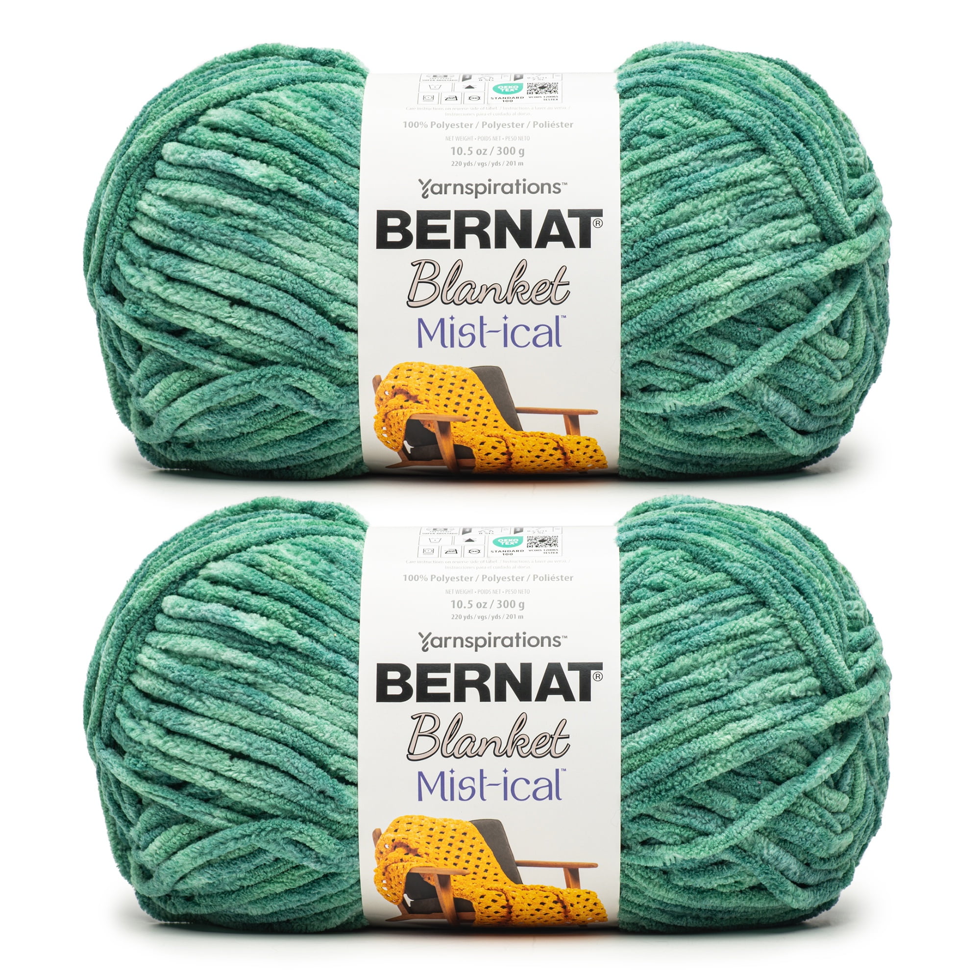 Bernat® Blanket Mist-ical™ Super Bulky Polyester Yarn, Spearmint 10.5oz 220yd (2Pk)