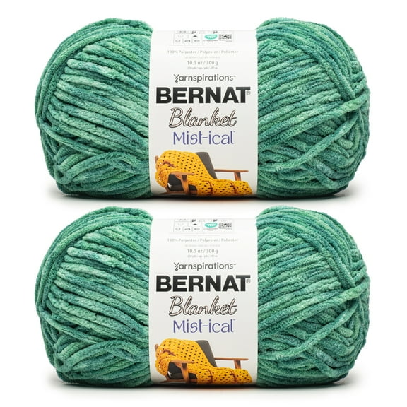 Bernat® Blanket Mist-ical™ Super Bulky Polyester Yarn, Spearmint 10.5oz 220yd (2Pk)