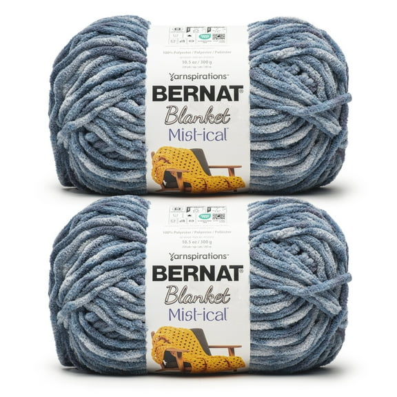 Bernat® Blanket Mist-ical™ Super Bulky Polyester Yarn, Storm blue 10.5oz 220yd (2Pk)