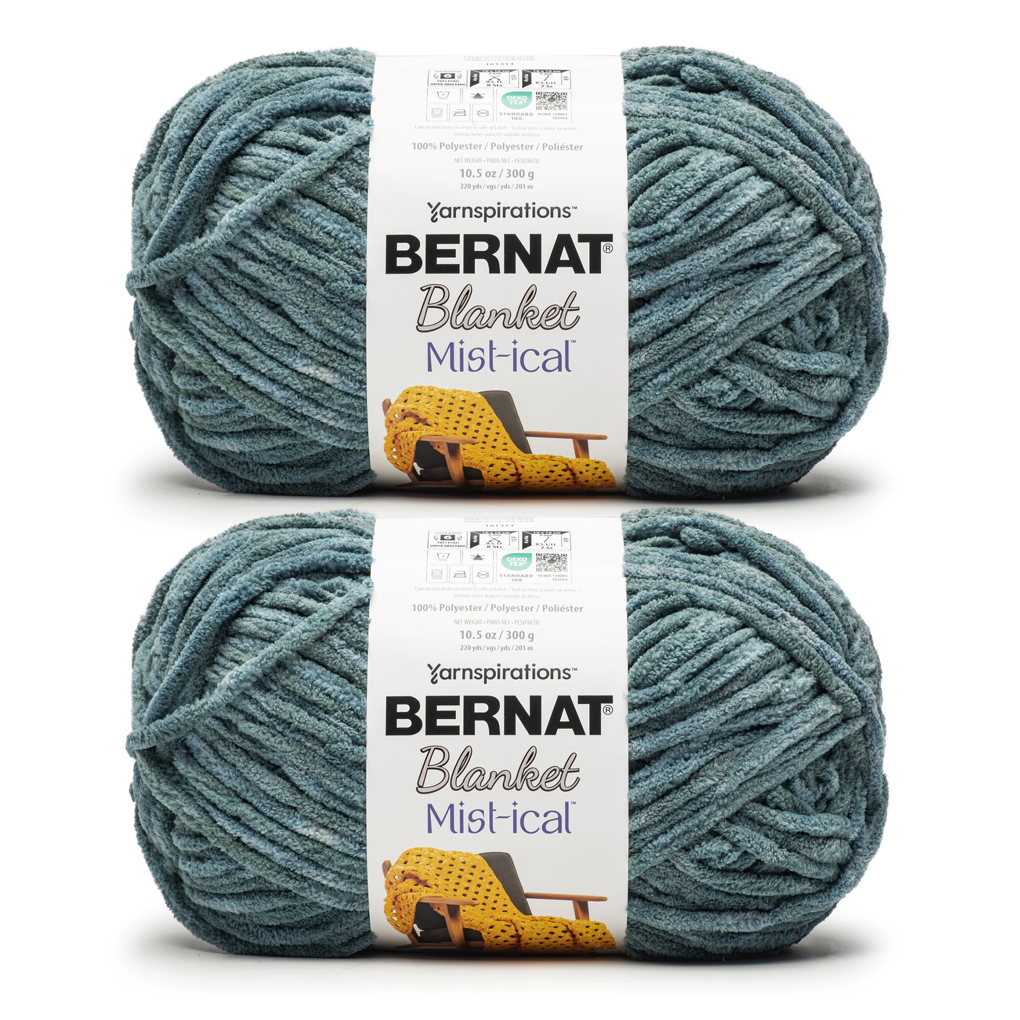 Bernat® Blanket Mist-ical™ Super Bulky Polyester Yarn, Teal Stream 10.5oz 220yd (2Pk)