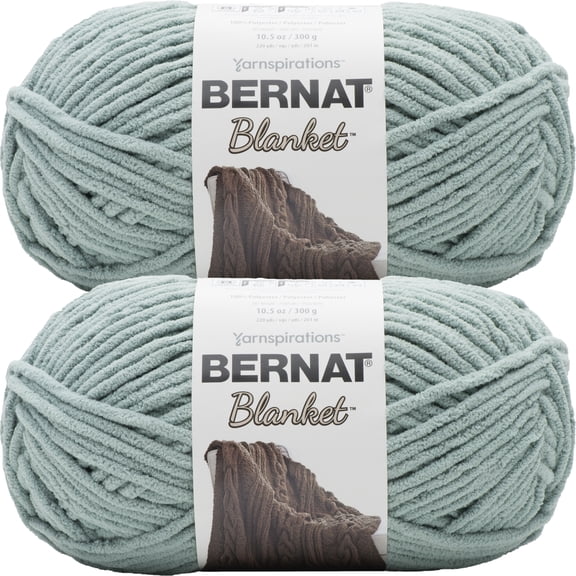 Bernat Blanket Misty Green Yarn 2 Pack of 300g/10.5oz Polyester 6 Super Bulky - 220 Yards Knitting/Crochet