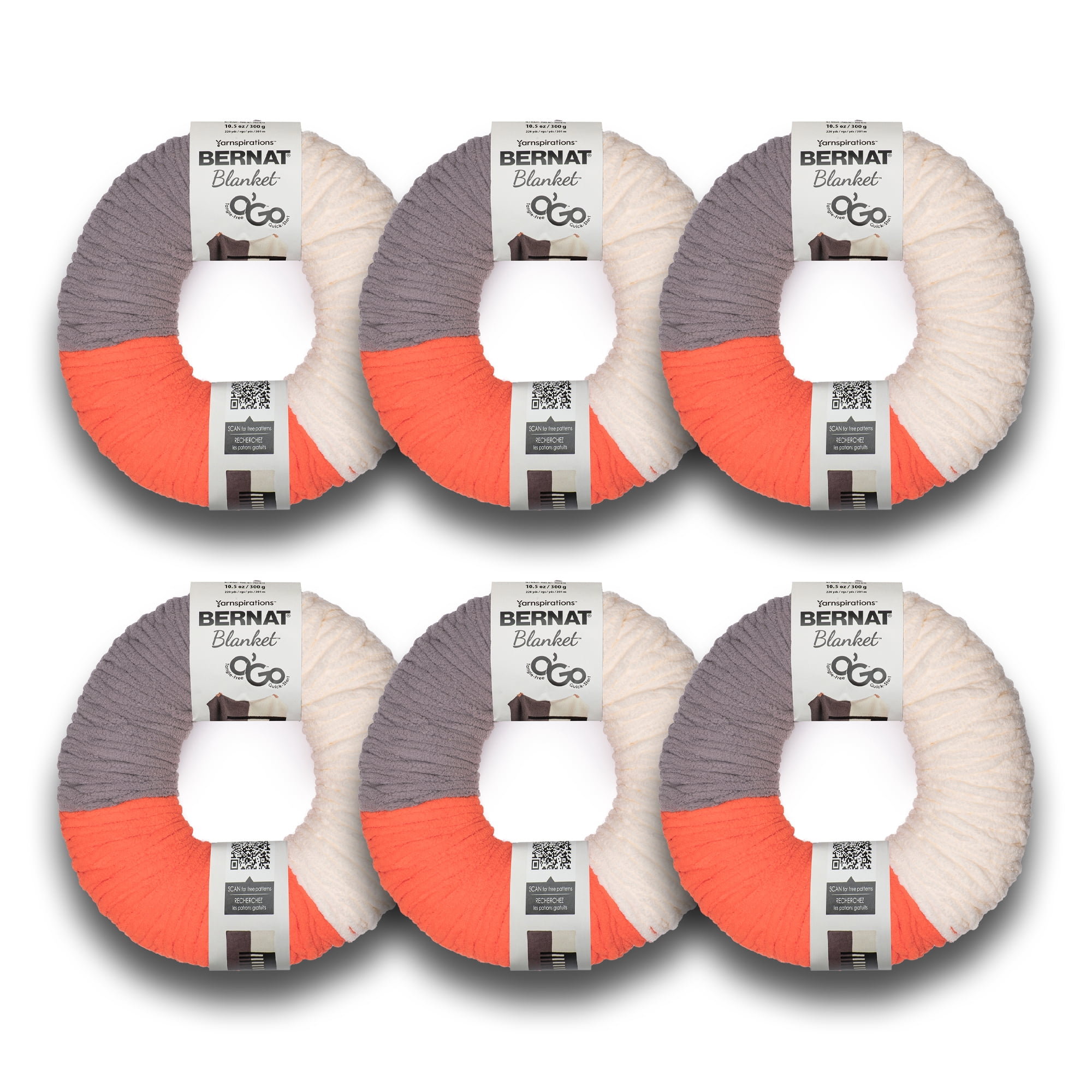 Bernat Blanket O'Go Yarn - 2 Pack, Copper Color, Super Bulky #6 Polyester Chenille For Blankets - View #14