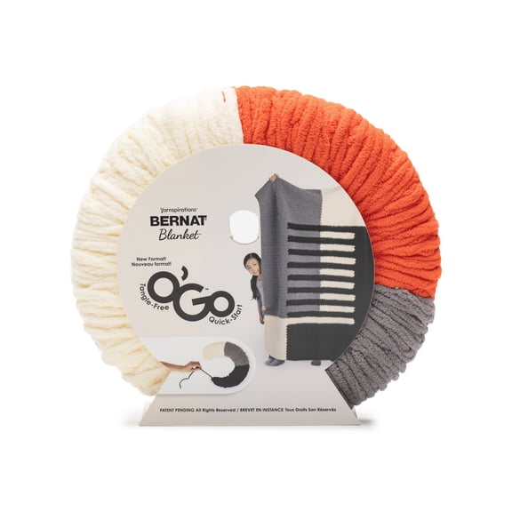 Bernat® Blanket™ O’Go™ #6 Super Bulky Polyester Yarn, Tomato 10.5oz/300g, 220 Yards