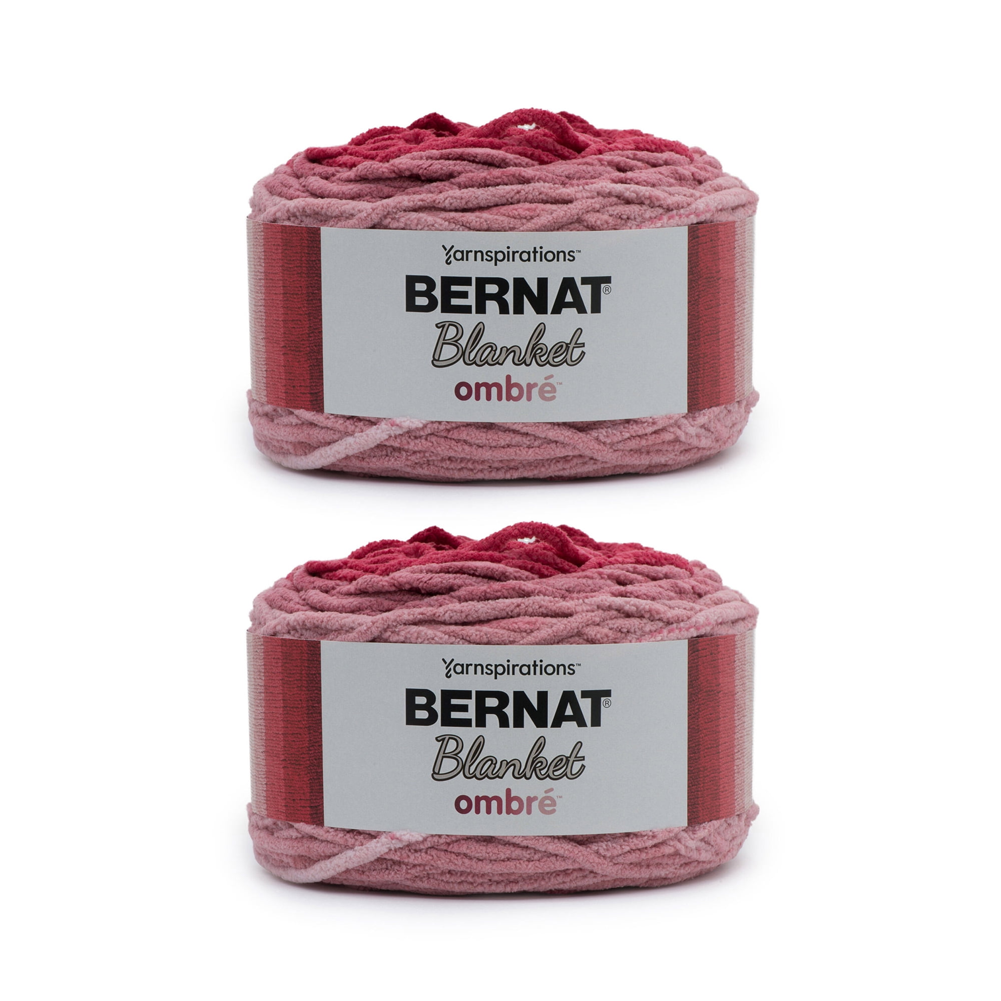 Bernat® Blanket Ombre BB™ #6 Super Bulky Polyester Yarn, Burgundy Ombre 10.5oz/300g 2pk