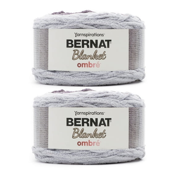 Bernat® Blanket Ombre BB™ #6 Super Bulky Polyester Yarn, Charcoal Ombre 10.5oz/300g 2pk