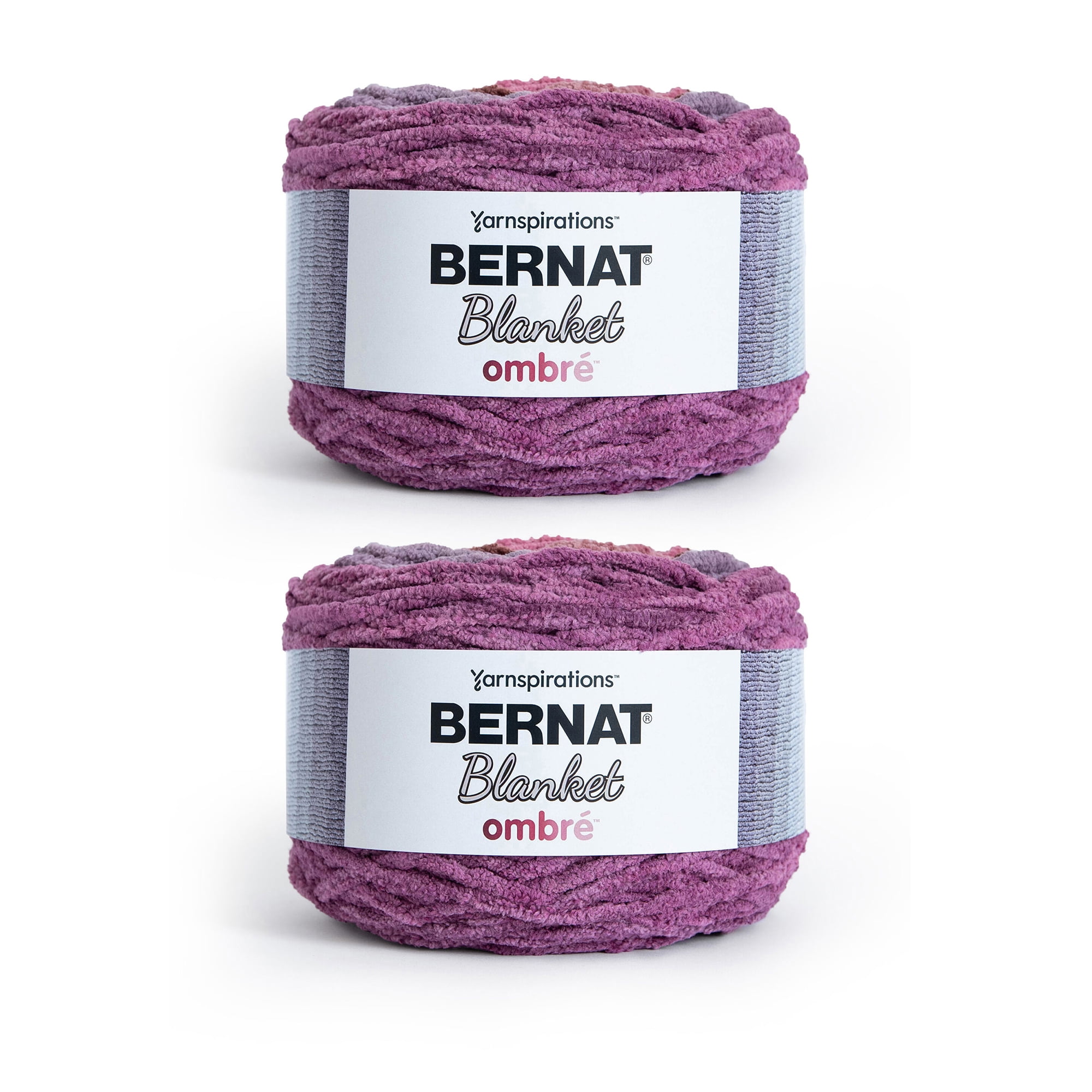 Bernat® Blanket Ombre BB™ #6 Super Bulky Polyester Yarn, Dusty Rose Ombre 10.5oz/300g 2pk