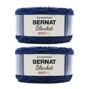 Bernat  Blanket Ombre BB  #6 Super Bulky Polyester Yarn, Navy Ombre 10.5oz/300g 2pk
