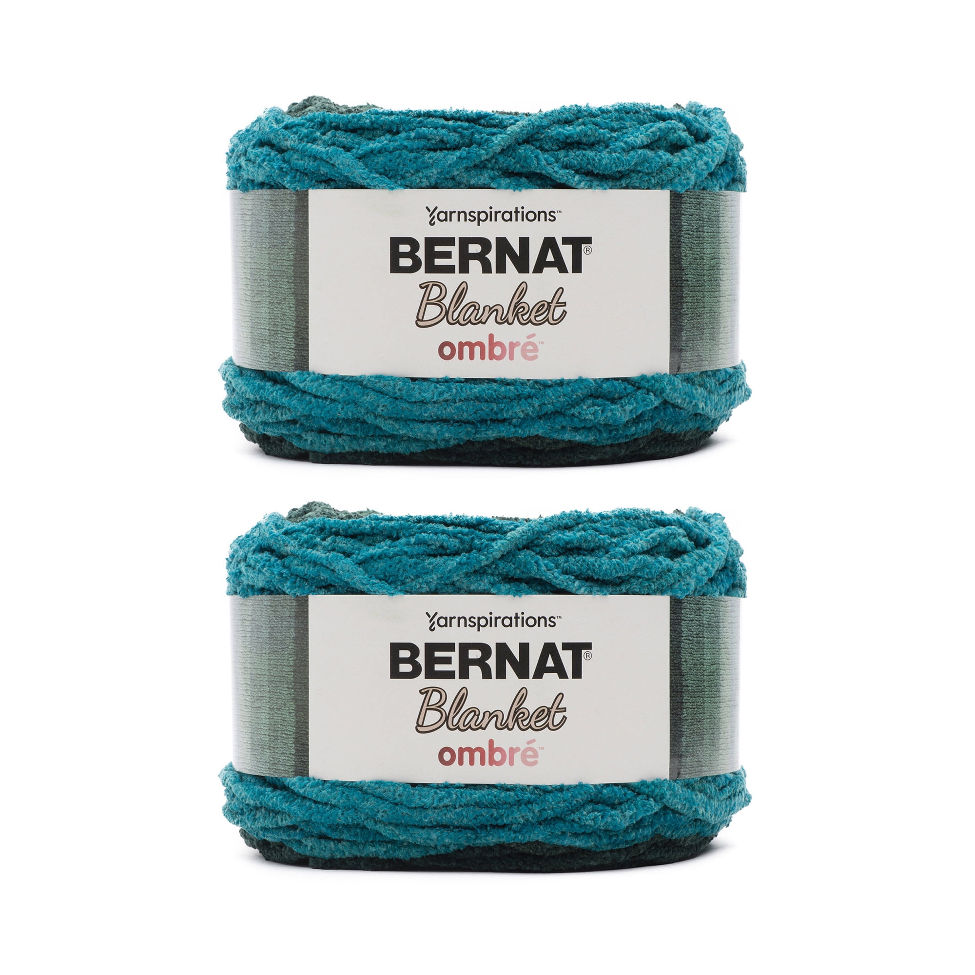 Bernat® Blanket Ombre BB™ #6 Super Bulky Polyester Yarn, Ocean Teal Ombre 10.5oz/300g 2pk