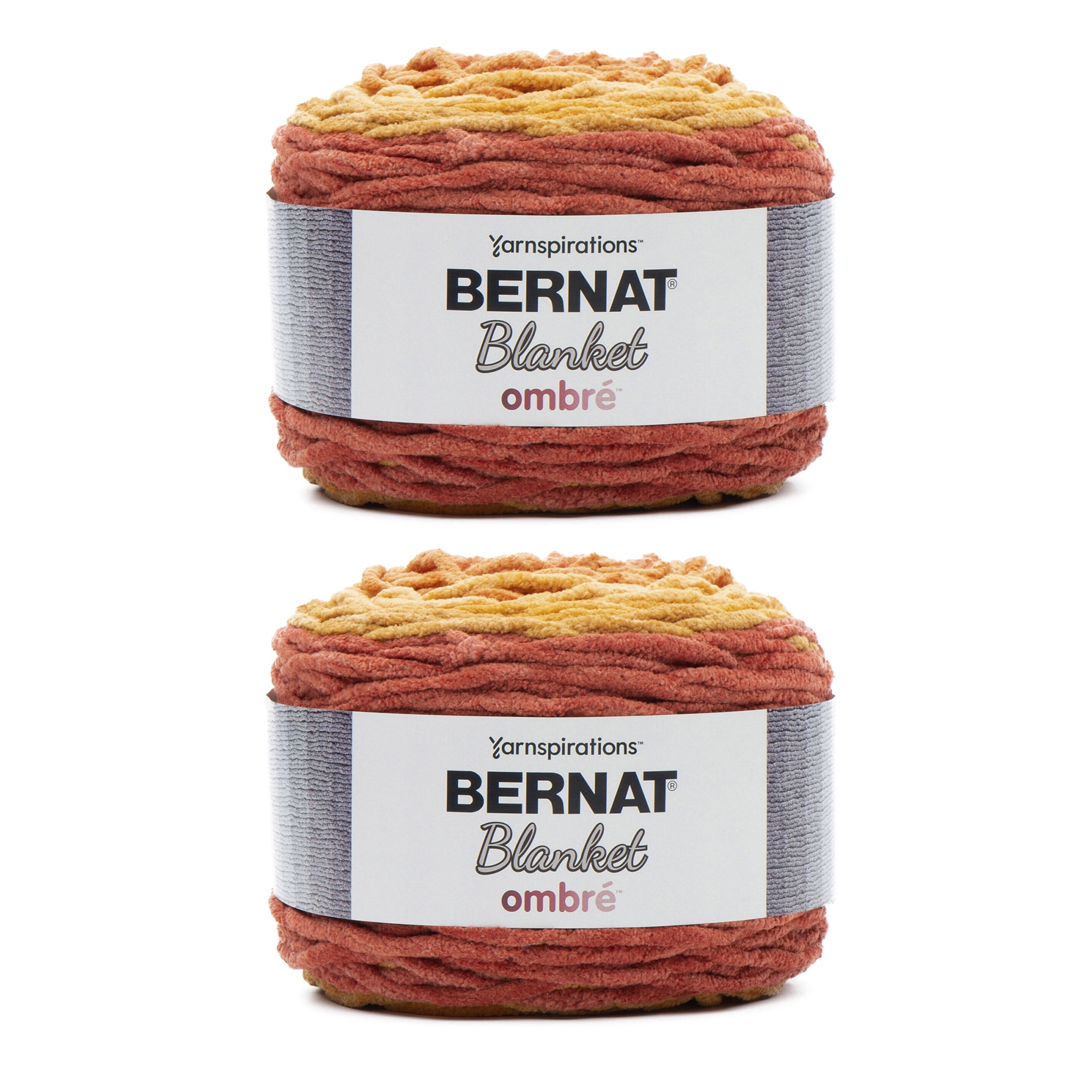 Bernat® Blanket Ombre BB™ #6 Super Bulky Polyester Yarn, Orange Crush Ombre 300g 2pk