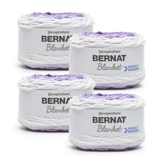 Bernat® Blanket™ Perfect Phasing™ #6 Super Bulky Polyester Yarn, Dark Orchid 10.5oz/300g, 220 Yards (4 Pack)