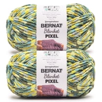 Bernat® Blanket Pixel™ #6 Super Bulky Polyester Yarn, Limeade 10.5oz/300g 191 Yards (2 Pack)
