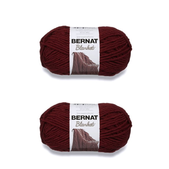 Bernat Blanket Purple Plum Yarn - 2 Pack of 300g/10.5oz - Polyester - 6 Super Bulky - 220 Yards - Knitting/Crochet