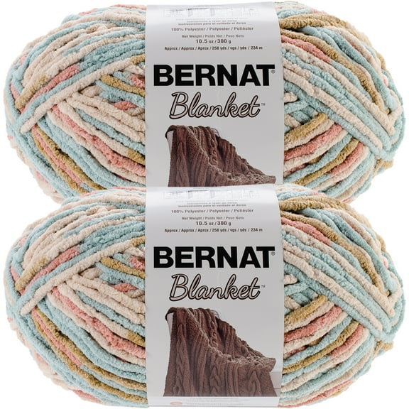 Bernat Blanket Sailor's Delight Yarn  2 Pack of 300g/10.5oz  Polyester  6 Super Bulky - 220 Yards  Knitting/Crochet