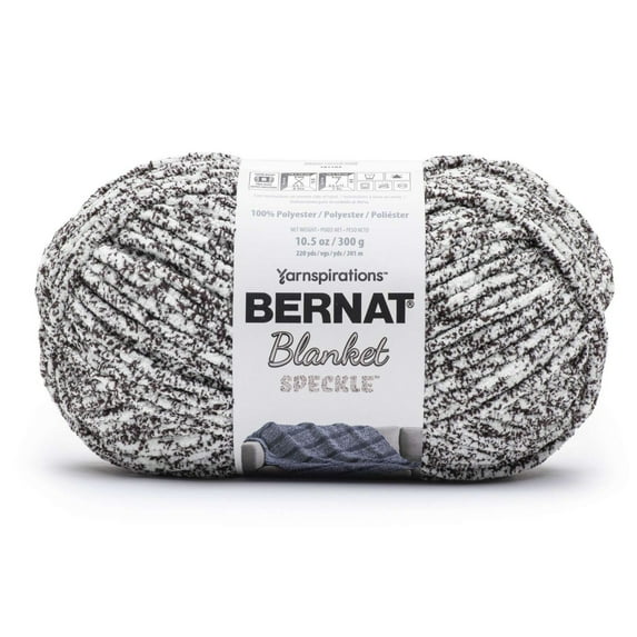 Bernat® Blanket Speckle™ #6 Super Bulky Polyester Yarn, Typewriter 10.5oz/300g 220 Yards