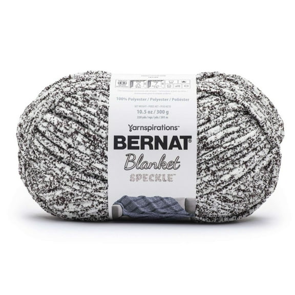 Bernat® Blanket Speckle™ #6 Super Bulky Polyester Yarn, Typewriter 10.5oz/300g 220 Yards