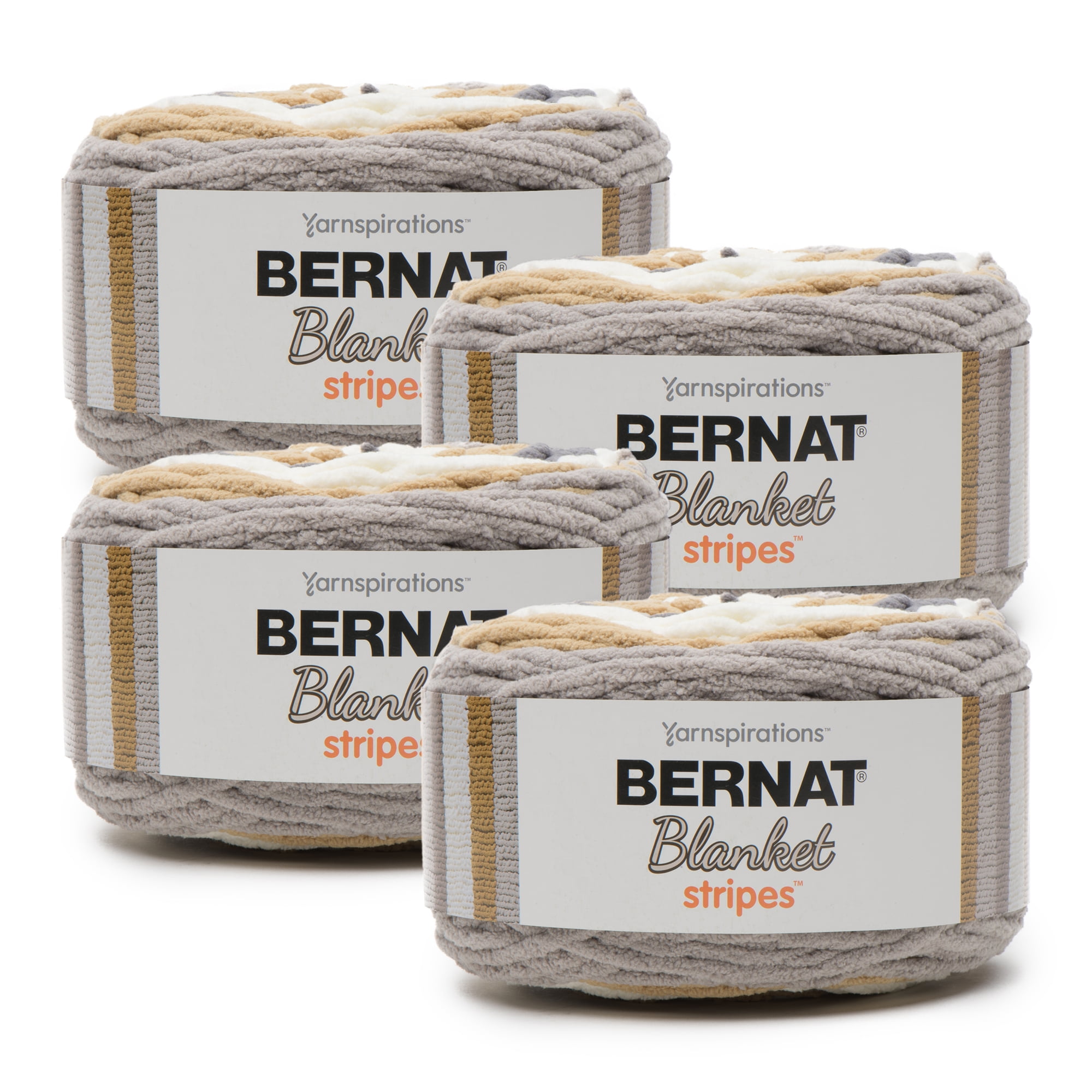 Bernat® Blanket Stripes™ #6 Super Bulky Polyester Yarn, Acid Aqua  10.5oz/300g, 220 Yards (4 Pack) 