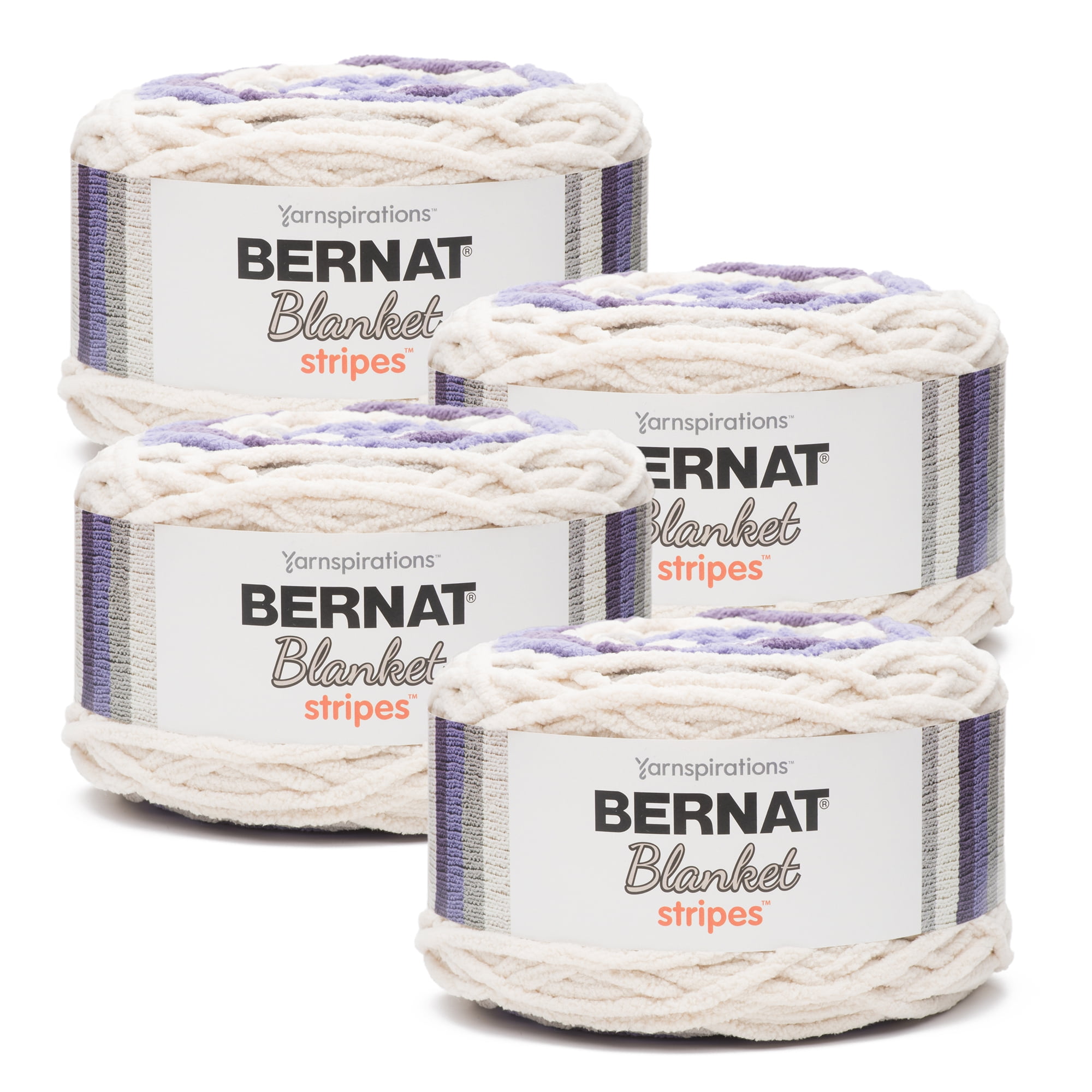Bernat® Blanket Stripes™ #6 Super Bulky Polyester Yarn, Acid Aqua  10.5oz/300g, 220 Yards (4 Pack) 