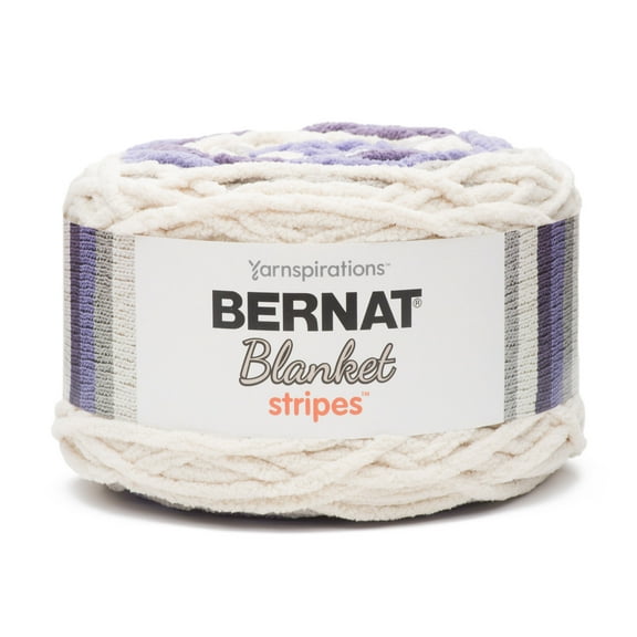 Bernat Blanket Stripes Yarn, 10.5 oz, Gauge 6 Super Bulky Chunky, Grapevine