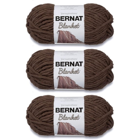 Blanket Taupe Yarn - 3 Pack of 150g/5.3oz Polyester 6 Super Bulky 108 Yards Knitting/Crochet