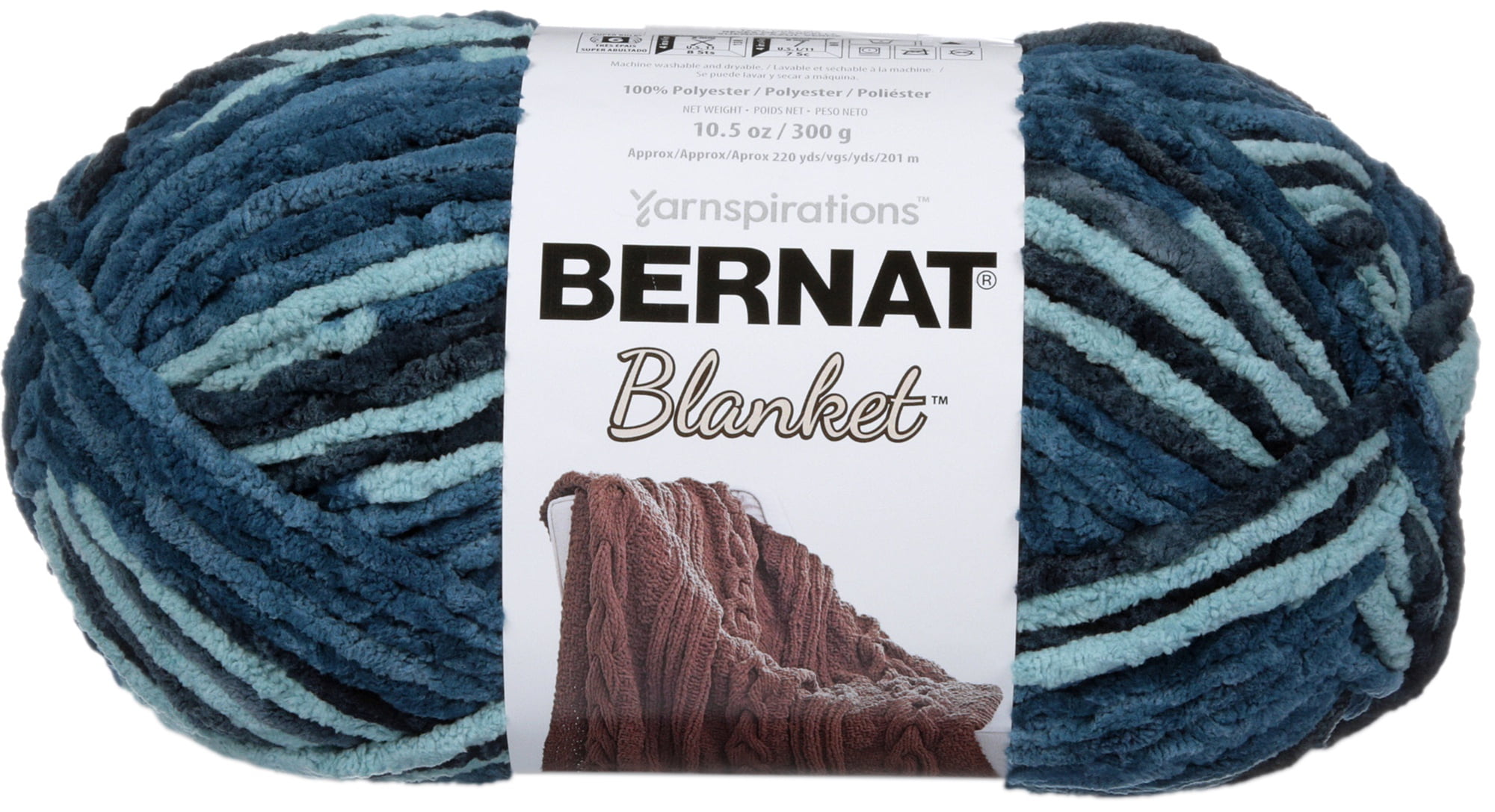 Bernat Blanket Teal Dreams Yarn - 2 Pack of 300g/10.5oz - Polyester - 6 Super Bulky - 220 Yards - Knitting/Crochet
