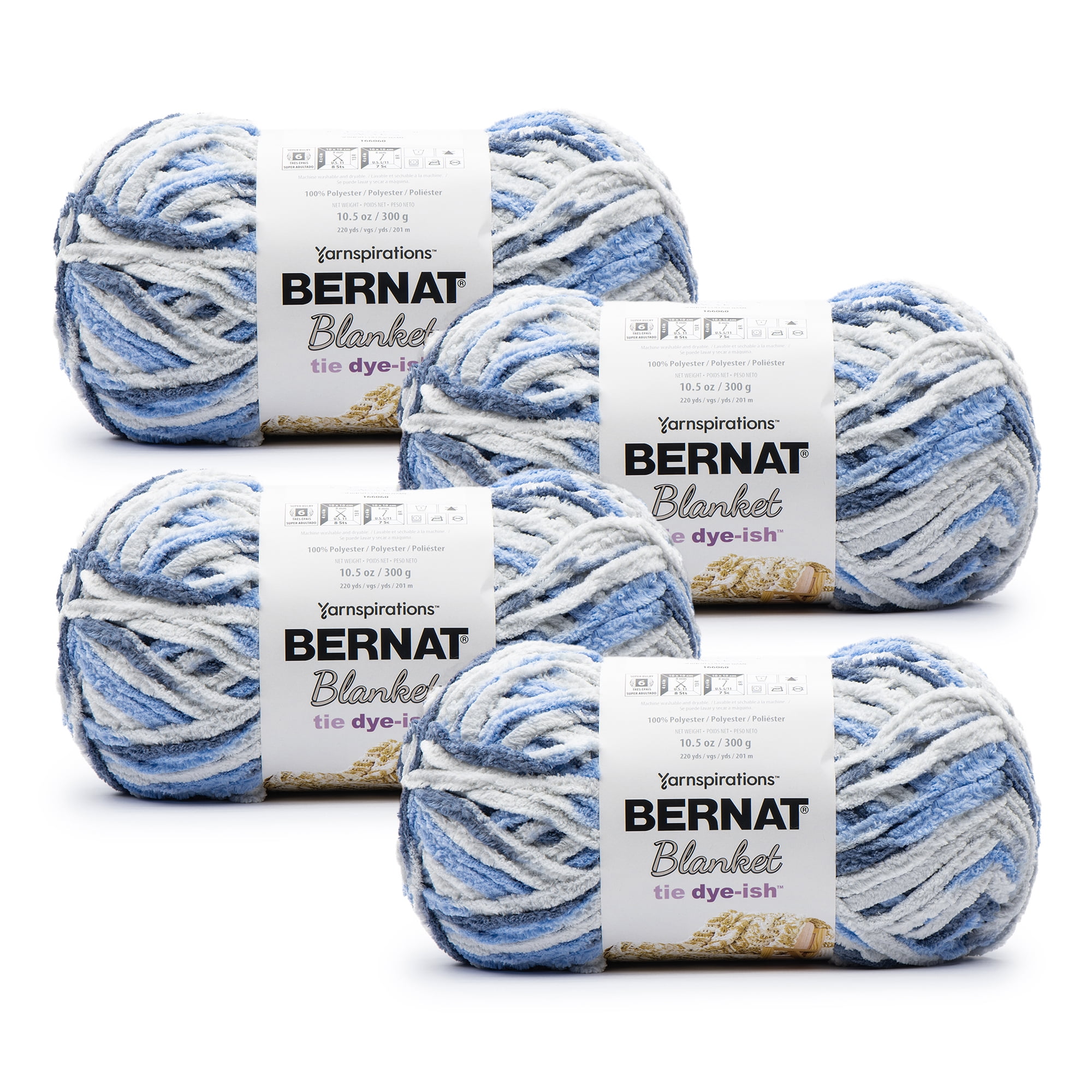 Bernat® Blanket Tie Dyeish™ 6 Super Bulky Polyester Yarn, Blue Skies