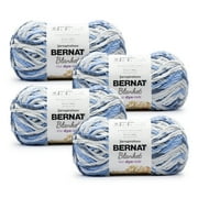 Bernat® Blanket Tie Dye-ish™ #6 Super Bulky Polyester Yarn, Blue Skies 10.5oz/300g, 220 Yards (4 Pack)