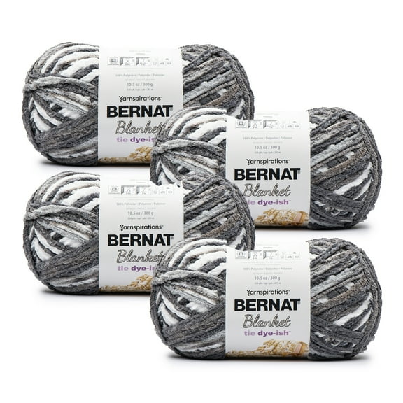 Bernat® Blanket Tie Dye-ish™ #6 Super Bulky Polyester Yarn, Moonlight 10.5oz/300g, 220 Yards (4 Pack)
