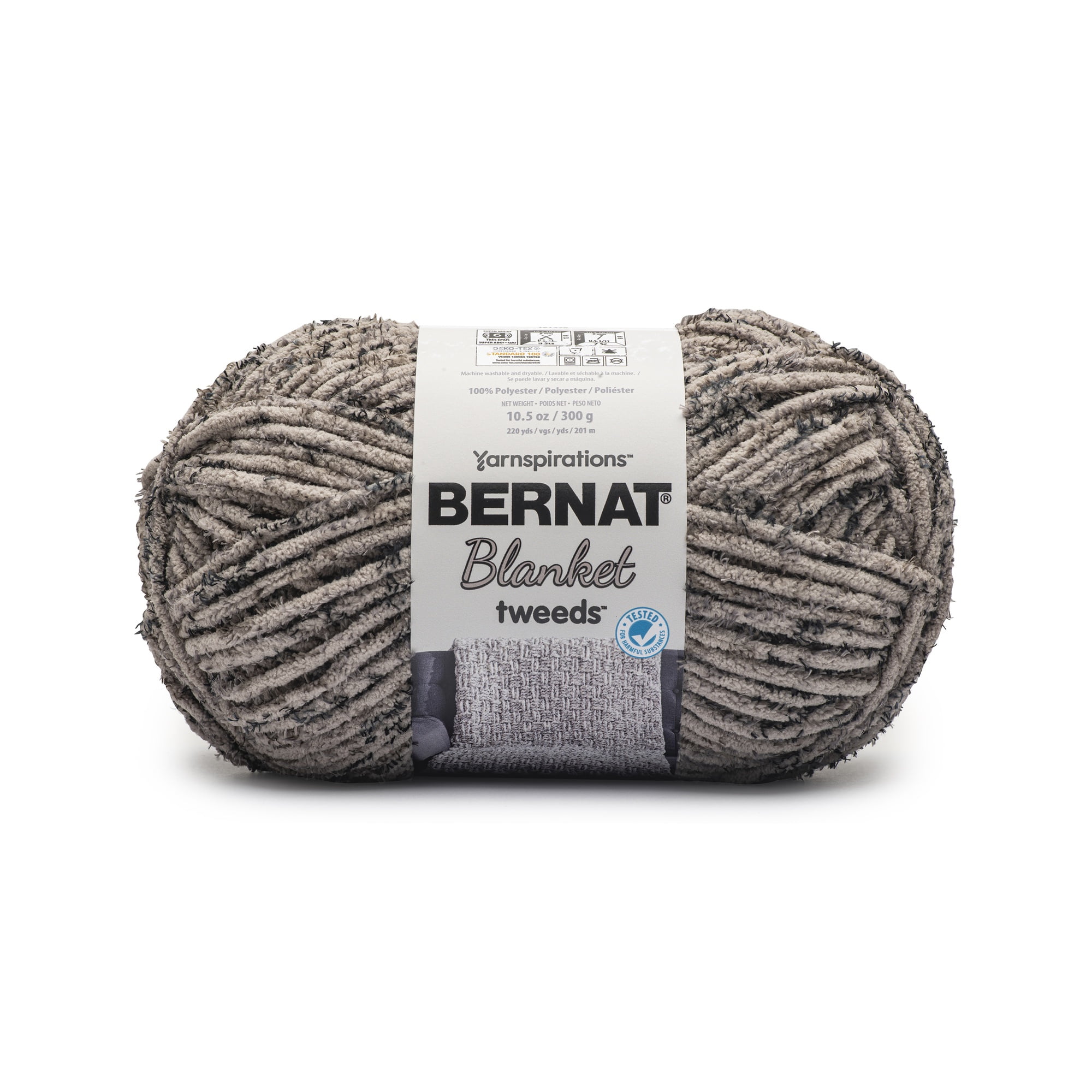 Bernat Blanket Tweeds Yarn, 10.5 oz/300g, Dove Tweed
