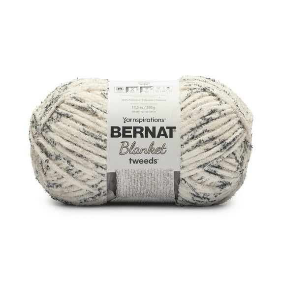 Bernat Blanket Tweeds Yarn, 10.5 oz/300g, Ivory Tweed