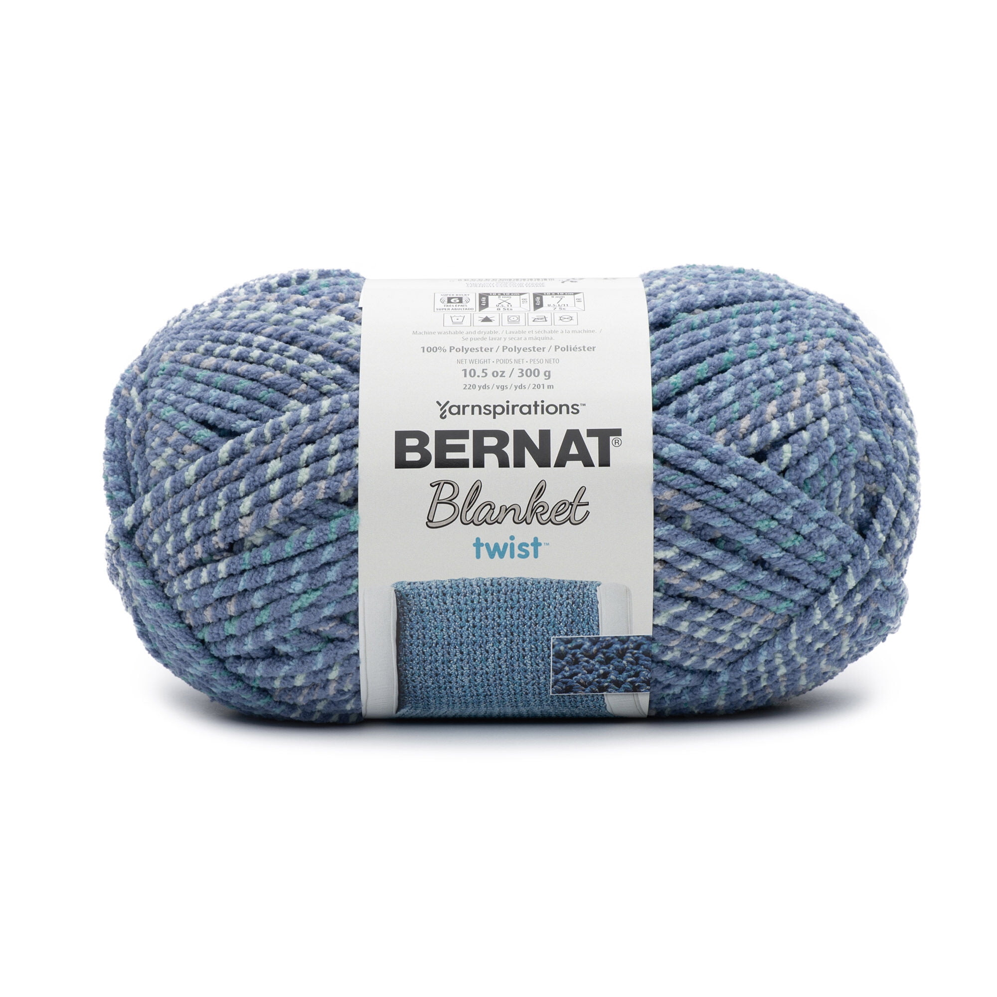 Bernat® Blanket Twist™ #6 Super Bulky Polyester Yarn, Sea Stars  10.5oz/300g, 220 Yards