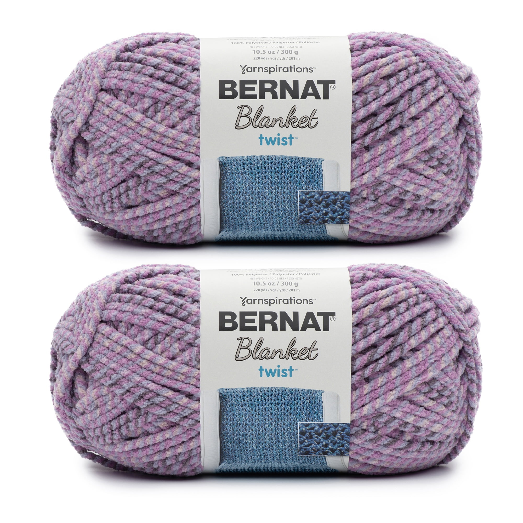 Bernat Blanket Twist Purple Haze Yarn Pack of