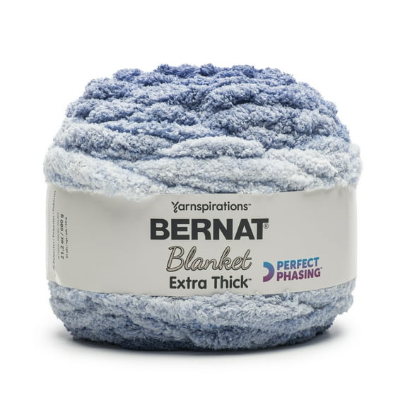 Bernat® Blanket Extra Thick Perfect Phasing™ 7 Jumbo Yarn, Deep Navy 21.2oz/600g 65Yd