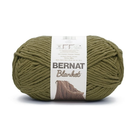 Bernat Blanket 6 Super Bulky Polyester Yarn, Olive 10.5oz/300g, 220 Yards