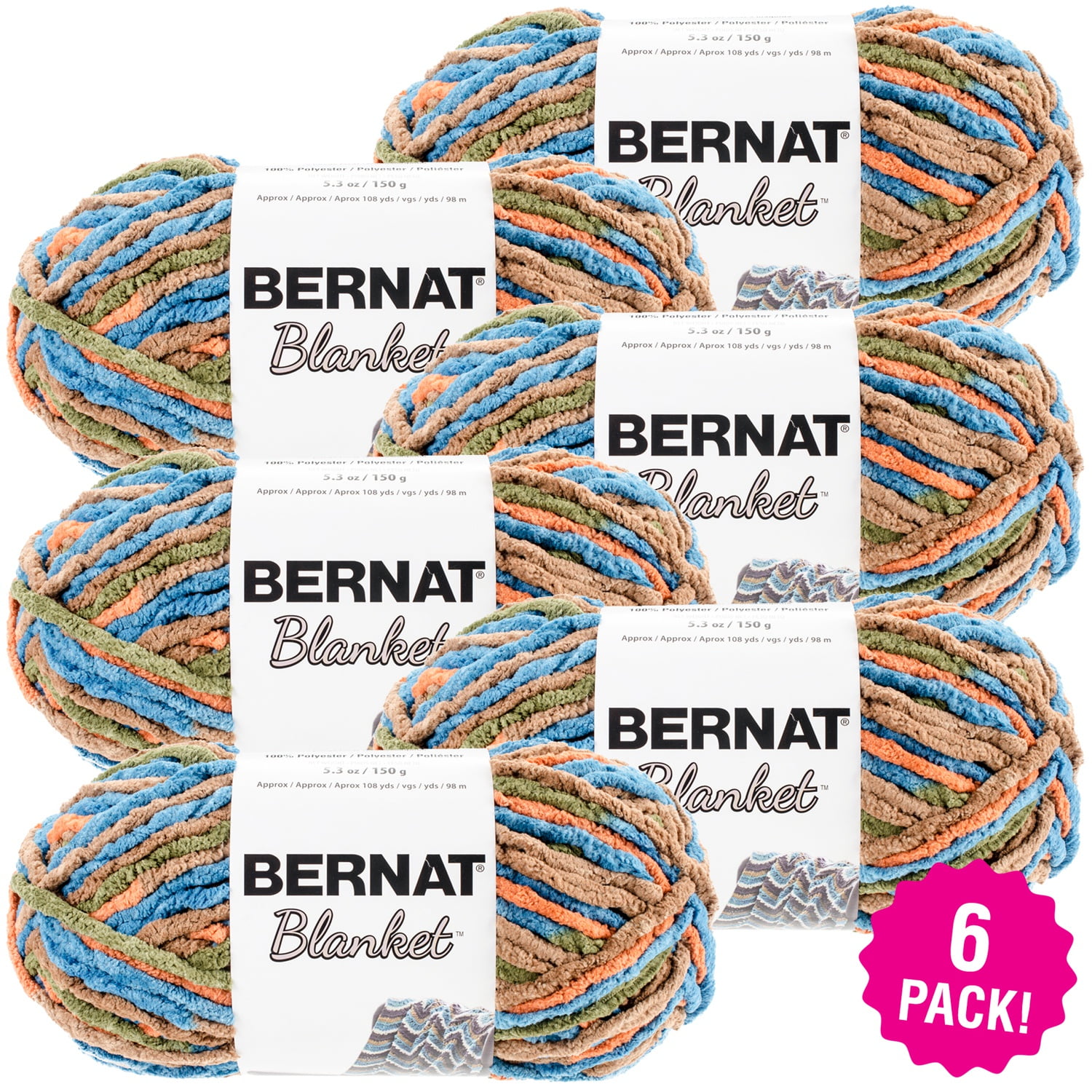 Multipack of 6 - Bernat Blanket Yarn-Cozy Cabin