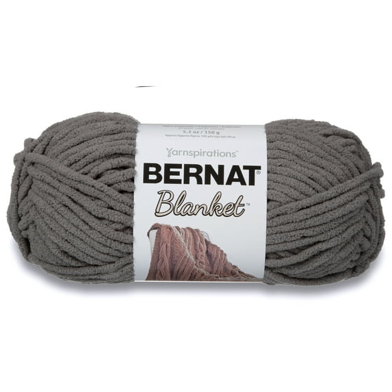 Bernat Blanket Yarn, Dark Gray, 5.3oz(150g), Super Bulky, Polyester