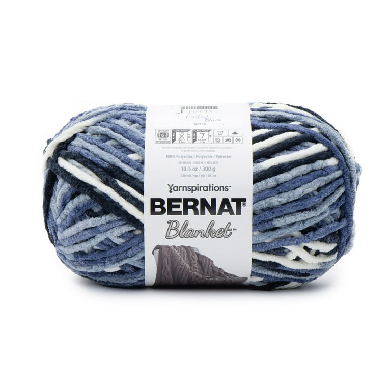 Bernat® Blanket™ #6 Super Bulky Polyester Yarn, Faded Blues