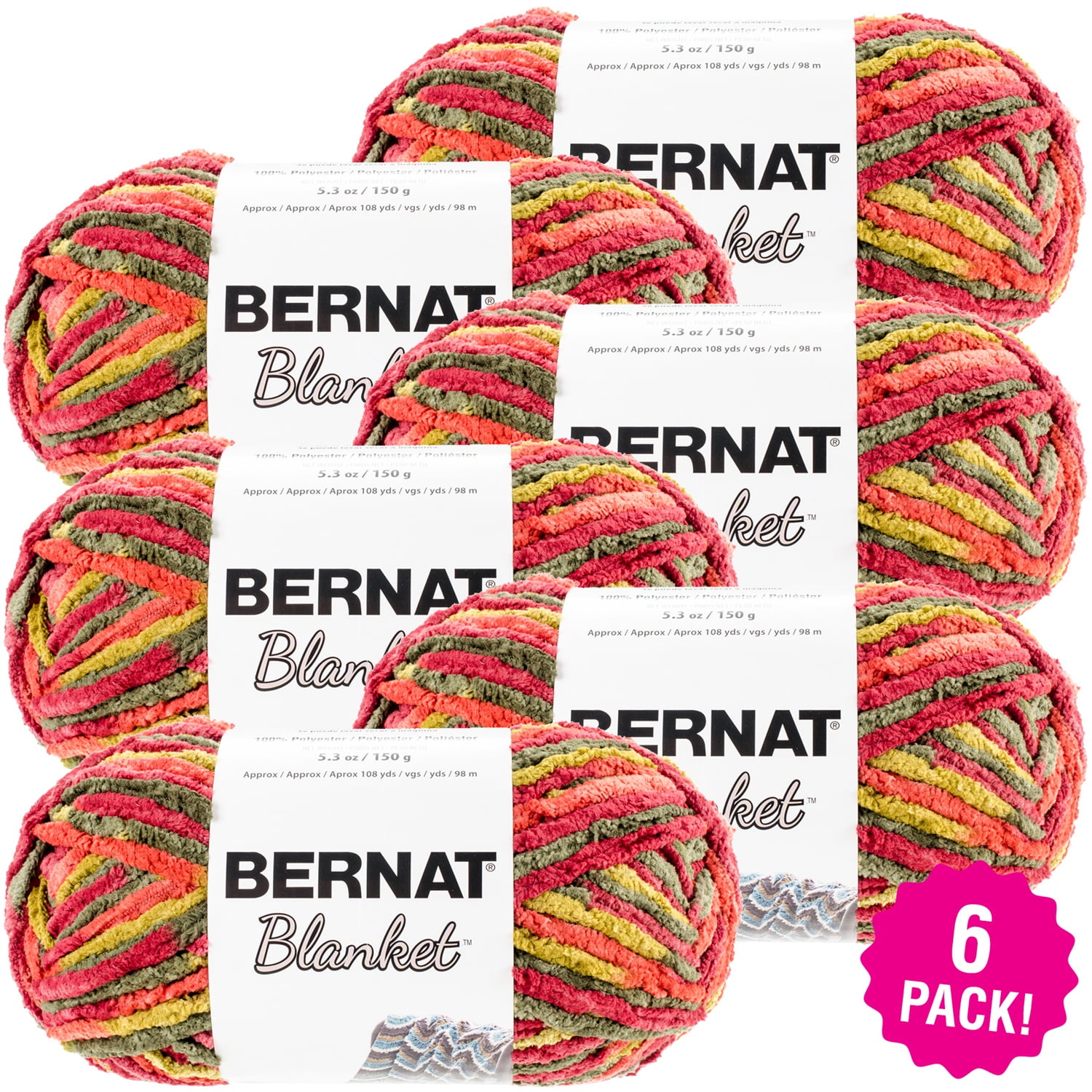Bernat Blanket Yarn - Harvest, Multipack of 6