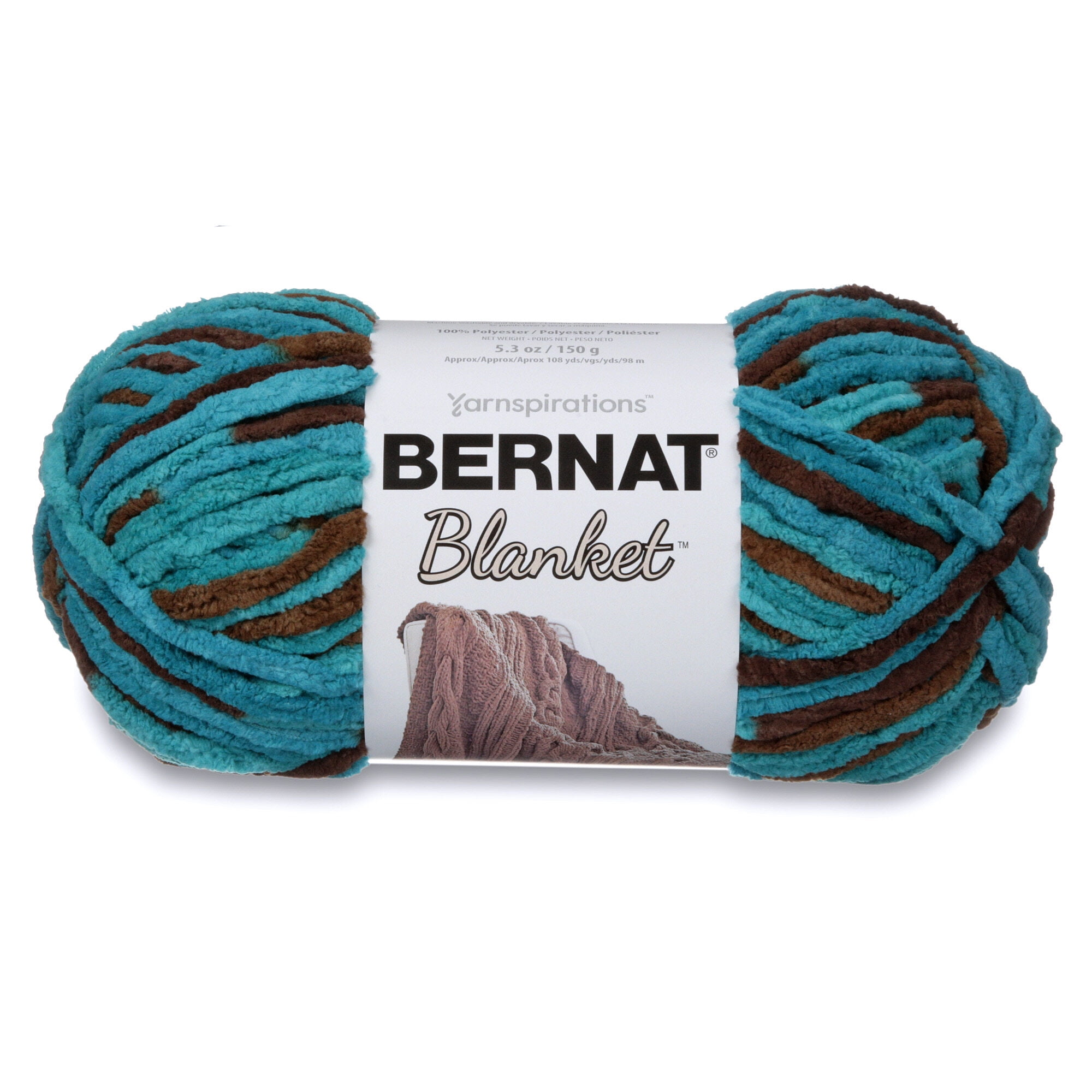 Spinrite Bernat Super Bulky 100% Polyester Country Blue Yarn, 108