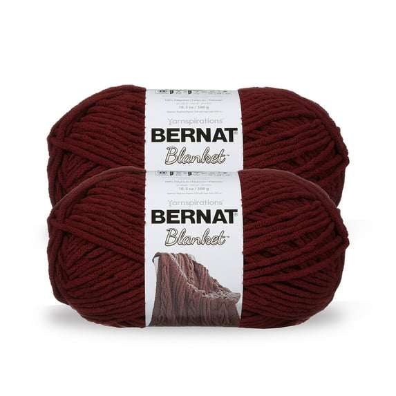 Bernat Blanket Yarn, Purple Plum, 10.5oz(300g), Polyester, 2 Pack